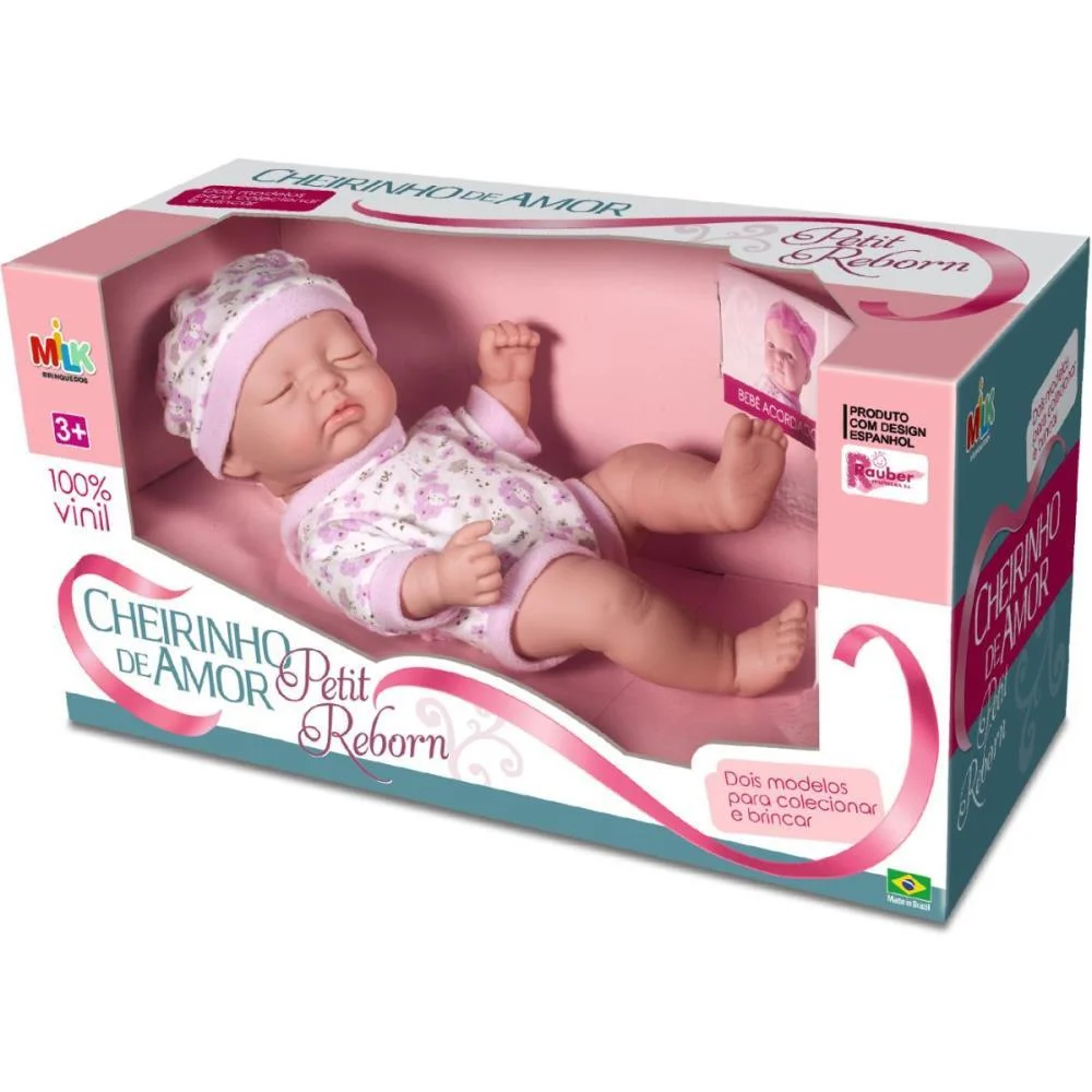 BONECA CHEIRINHO DE AMOR REBORN DORMI MILK (UNIDADE) - imagem 3