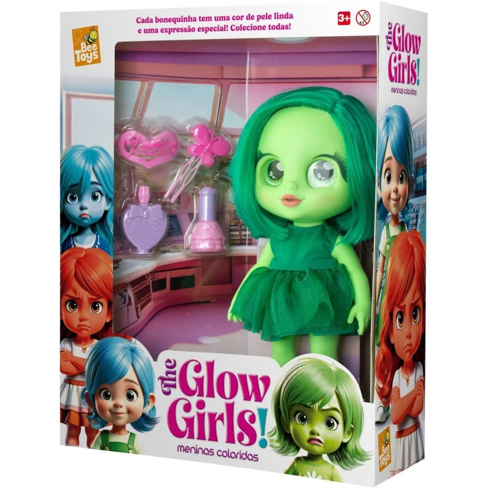 BONECA GLOW GIRLS VERDE OLIVIA BEE TOYS (UNIDADE) - imagem 5