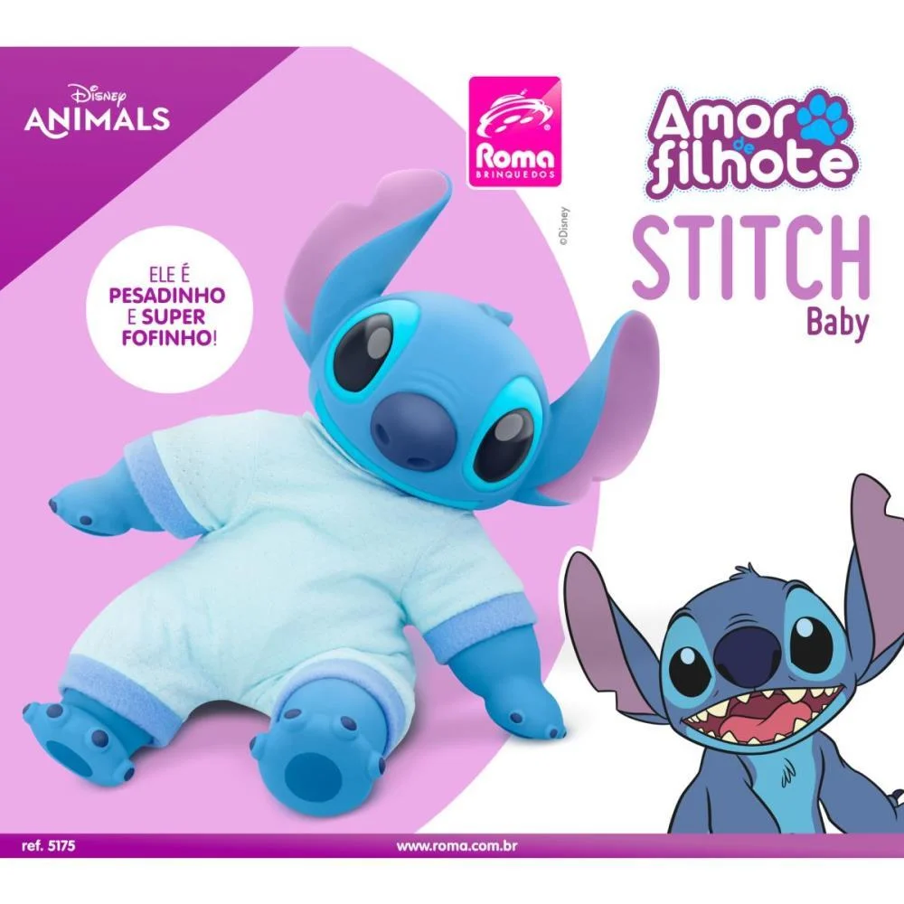 BONECO E PERSONAGEM STITCH AMOR DE FILHOTE 36CM ROMA (UNIDADE) - imagem 4