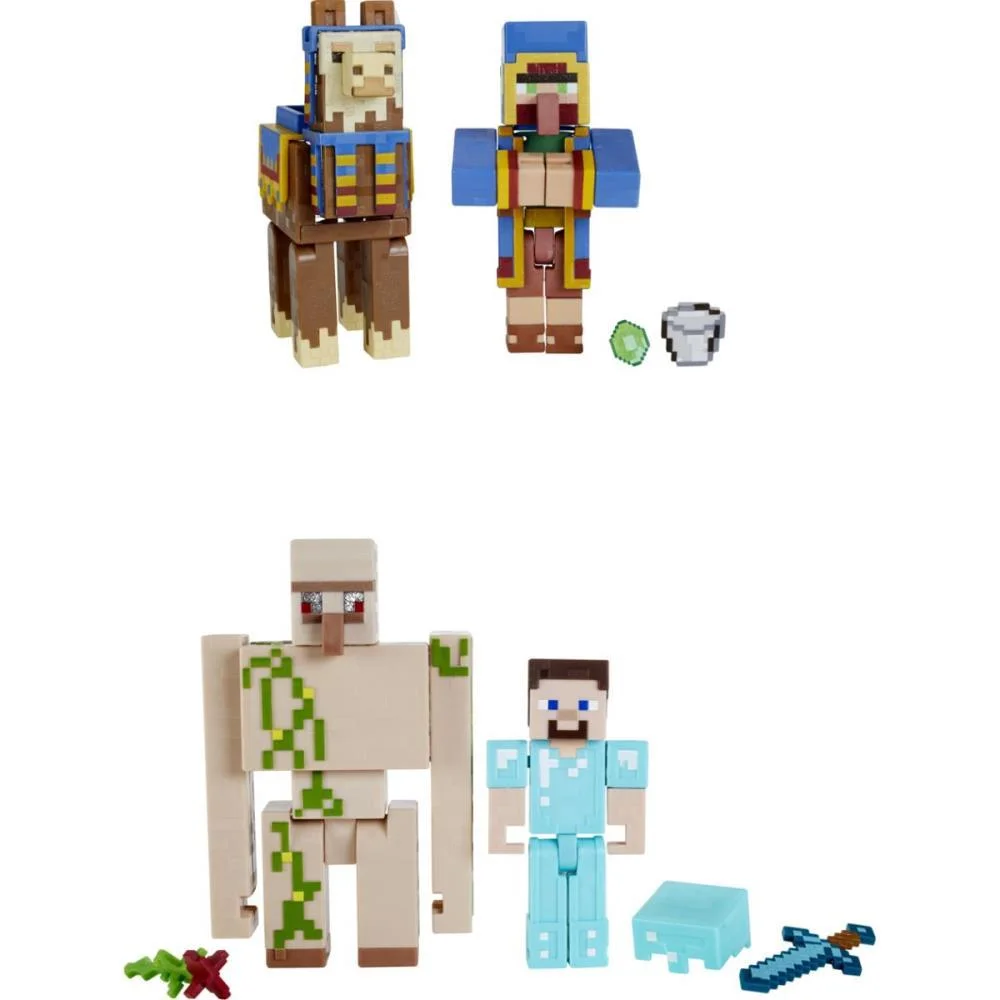 BONECO E PERSONAGEM MINECRAFT 2-PACK FIG. 8CM (S) MATTEL (UNIDADE) - imagem 2