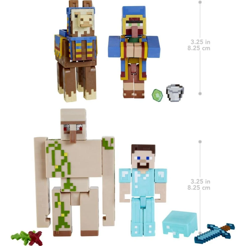 BONECO E PERSONAGEM MINECRAFT 2-PACK FIG. 8CM (S) MATTEL (UNIDADE) - imagem 4