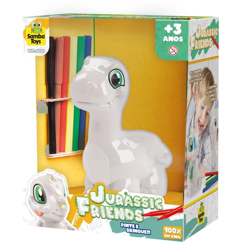 BONECO E PERSONAGEM BRAQUEOSSAURO PINTURA C/CANET. SAMBA TOYS (UNIDADE) - imagem 3