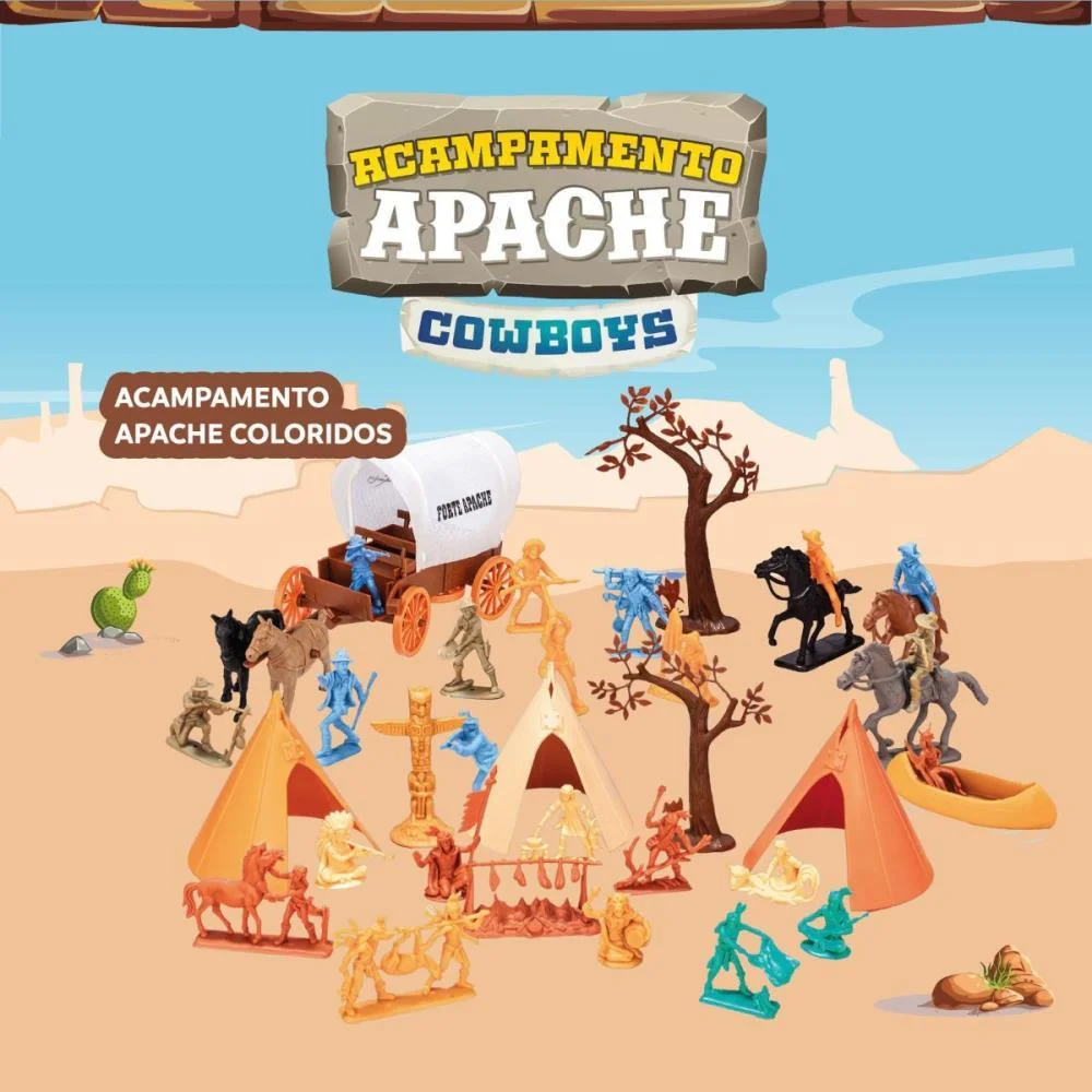 MINIATURA COLECIONAVEL ACAMPAMENTO APACHE/COWBOYS GULLIVER (UNIDADE) - imagem 4