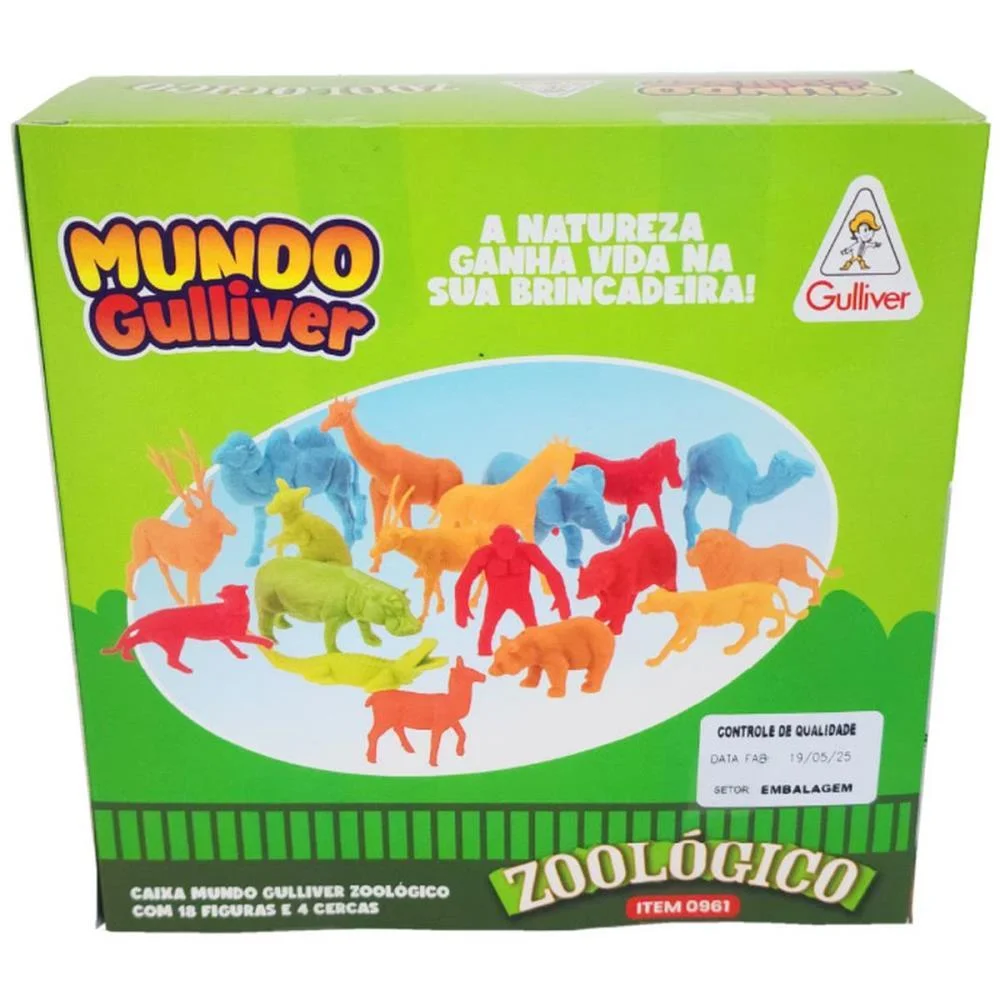 MINIATURA COLECIONAVEL ZOOLOGICO C/18FIGURAS E CERCAS GULLIVER (UNIDADE) - imagem 3