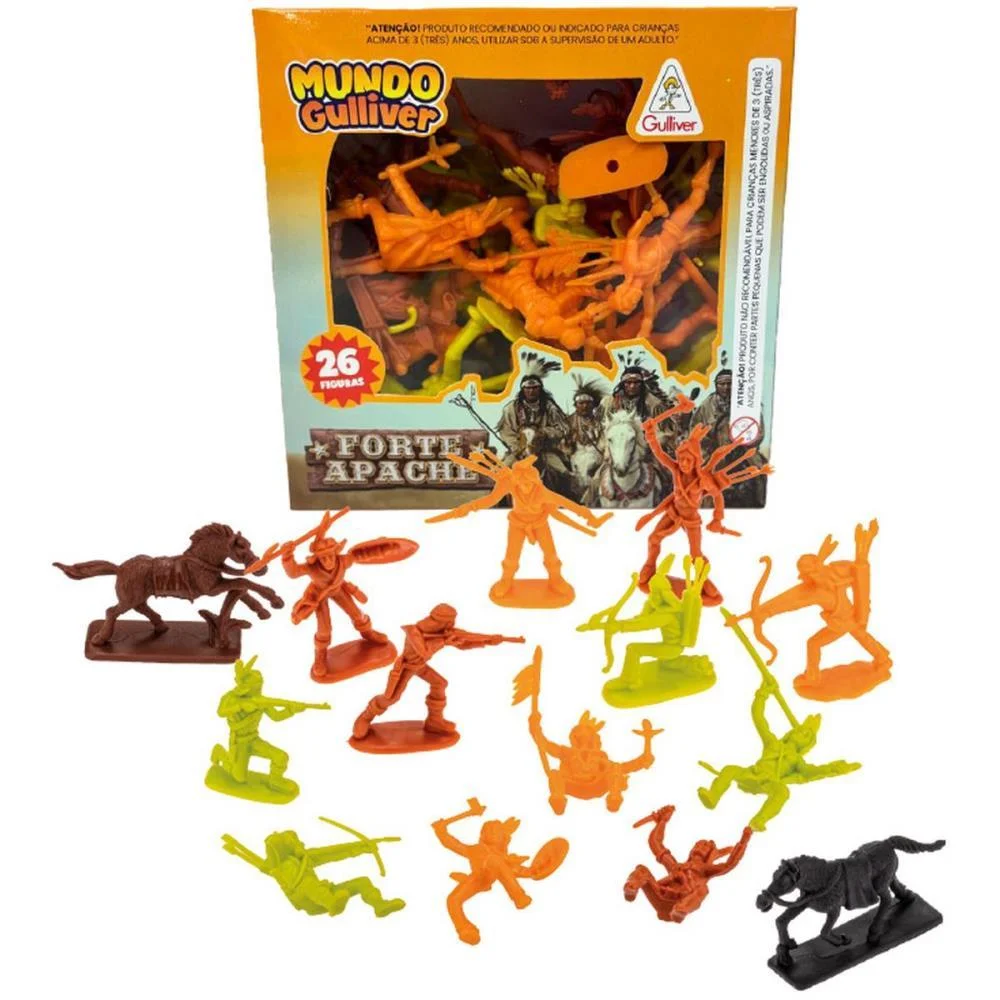 MINIATURA COLECIONAVEL FORTE APACHE INDIOS 24PC 2CAV GULLIVER (UNIDADE) - imagem 5