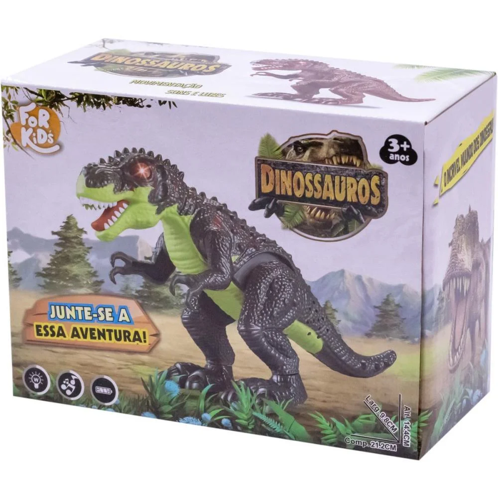 DINOSSAURO REX C/SOM/LUZ/MOVIMENTO 22X15C BEE TOYS (UNIDADE) - imagem 3