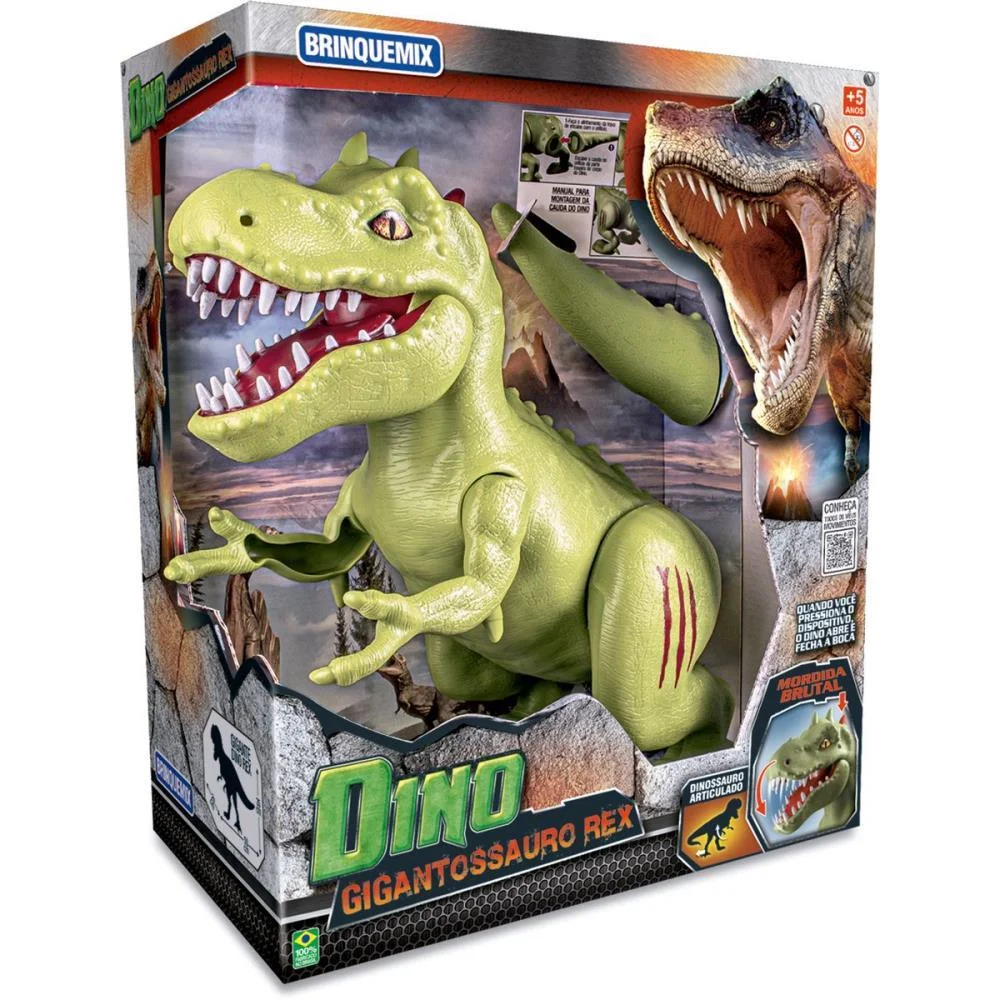 DINOSSAURO GIGANTOSSAURO DINO REX ARTIC. BRINQUEMIX (UNIDADE) - imagem 5