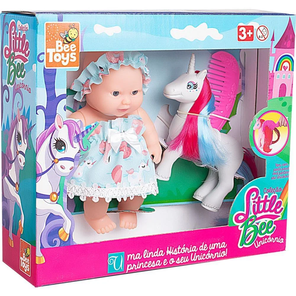 BONECA LITTLE BEE UNICORNIO 15,5CM BEE TOYS (UNIDADE) - imagem 2