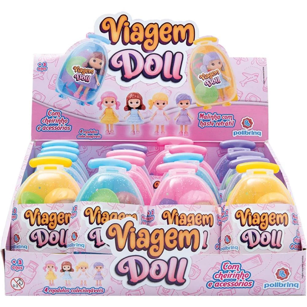 BONECA VIAGEM DOLL 9CM C/CHEIRINHO (S POLIBRINQ (DP.C/16) - imagem 3