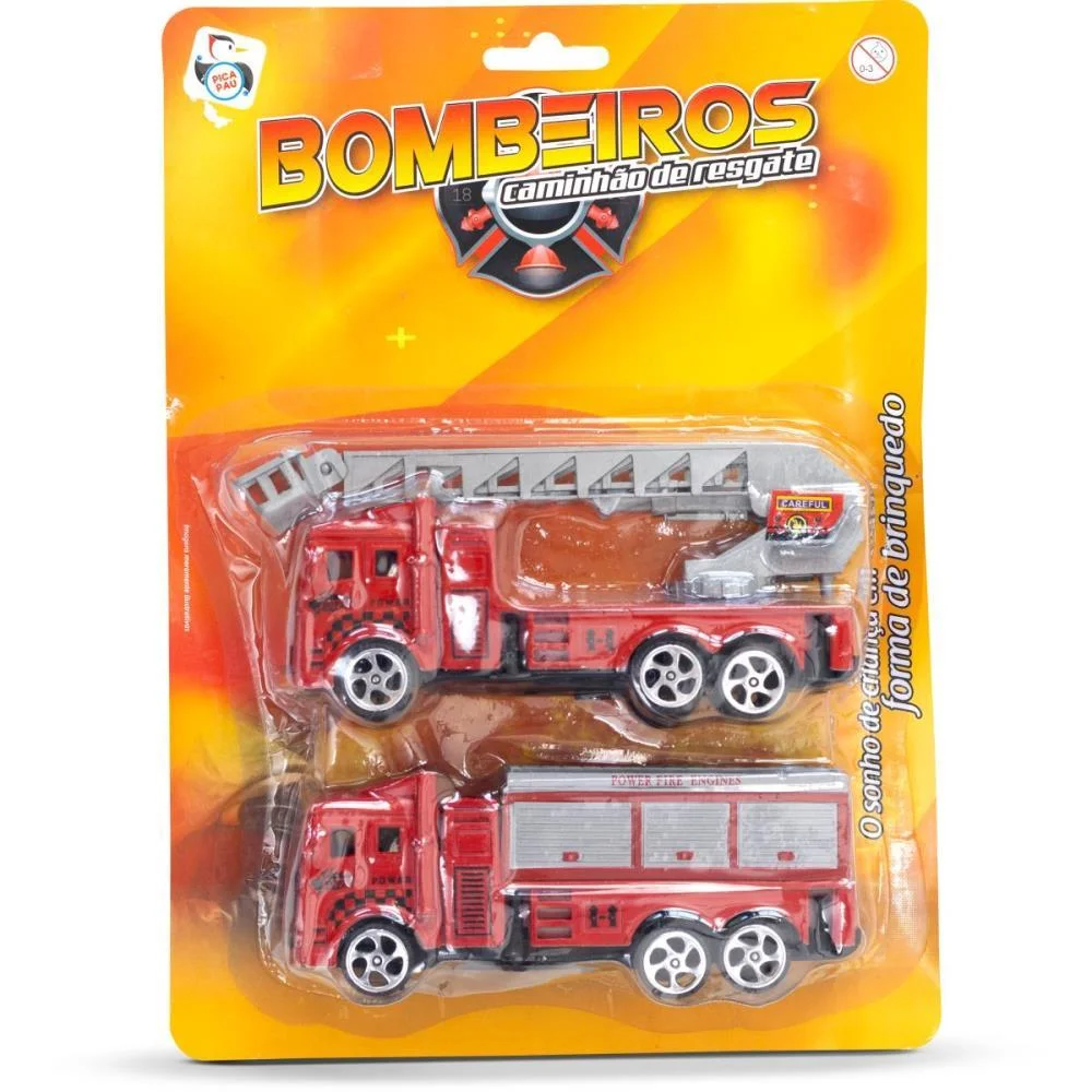CAMINHAO X-POWER BOMBEIRO 2CARROS PICA PAU (UNIDADE) - imagem 4
