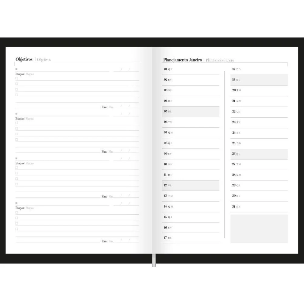 AGENDA 2026 COMPACTA PRETA 176F.145X205MM FORONI (PCT.C/05) - imagem 4