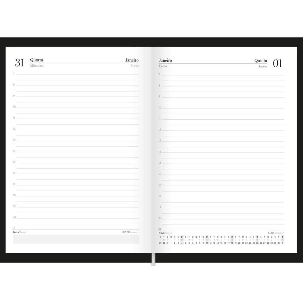 AGENDA 2026 COMPACTA PRETA 176F.145X205MM FORONI (PCT.C/05) - imagem 5