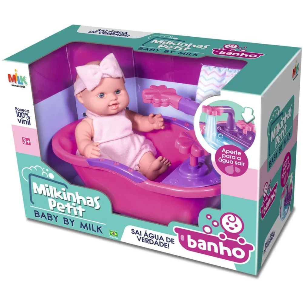 BONECA MILKINHA PETIT BANHO VINIL 20C MILK (UNIDADE) - imagem 4