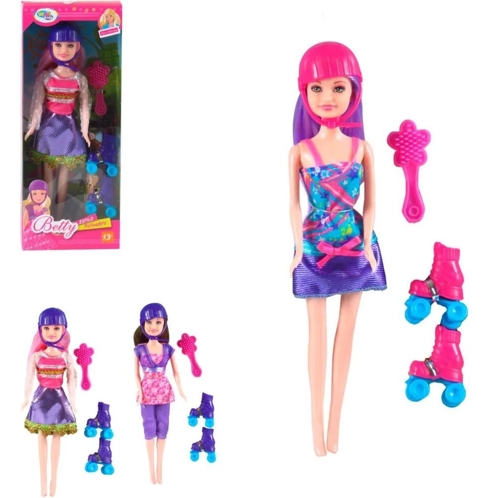 BONECA BETTY PATINADORA C/ACES. (S) WELLMIX (UNIDADE) - imagem 3