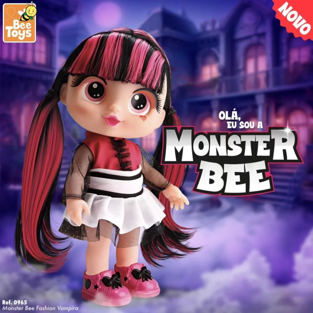 BONECA MONSTER BEE VAMPIRA 31CM BEE TOYS (UNIDADE) - imagem 6