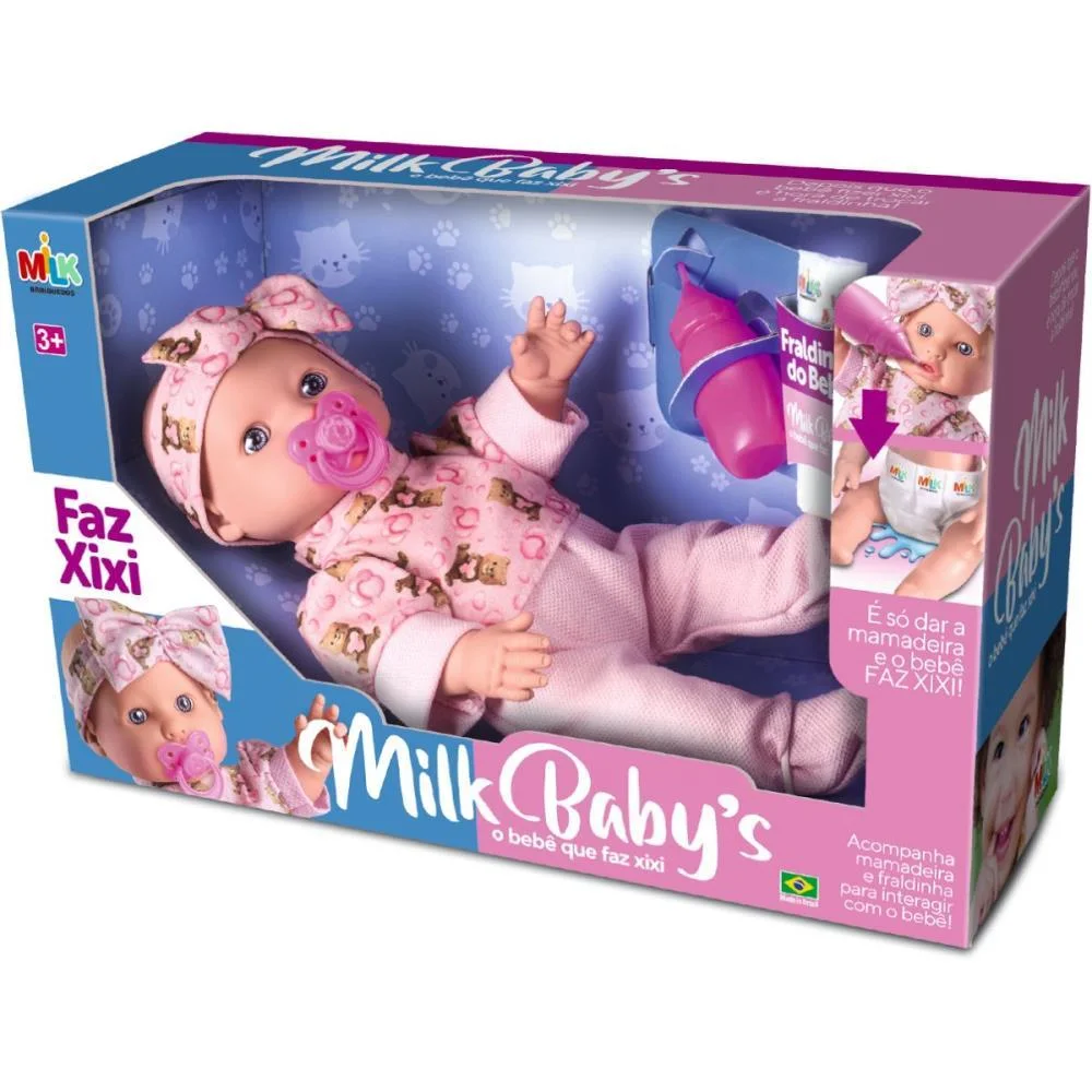 BONECA COM MECANISMO MILK BABY FAZ XIXI MILK (UNIDADE) - imagem 4