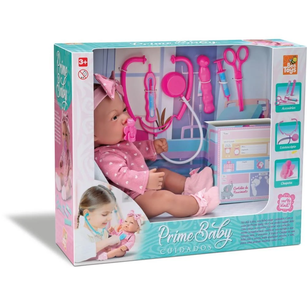 BONECA PRIME BABY VINIL C/ACESSORIOS BEE TOYS (UNIDADE) - imagem 7