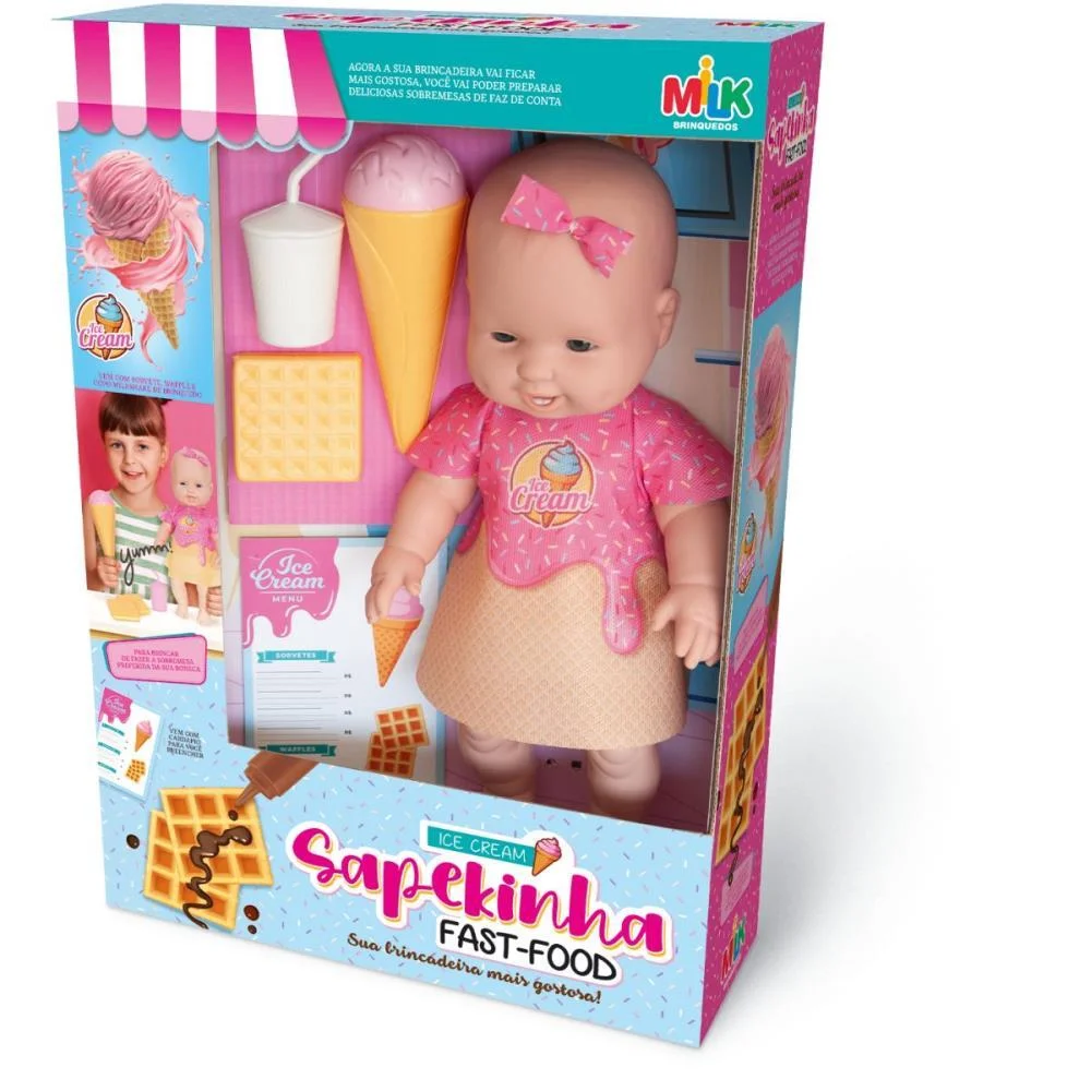 BONECA SAPEKINHA FAST FOOD ICE CREAM MILK (UNIDADE) - imagem 2