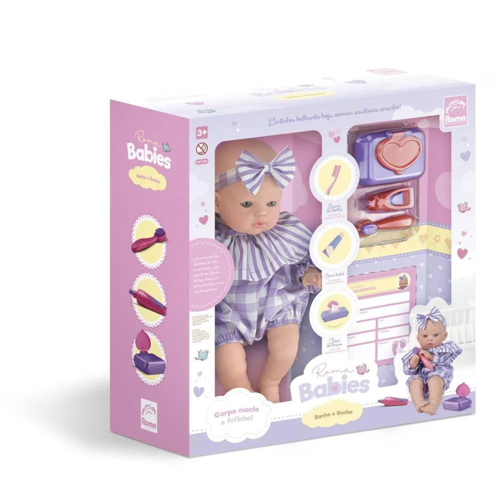BONECA BABIES BANHO E SONHO 35CM ROMA (UNIDADE) - imagem 9