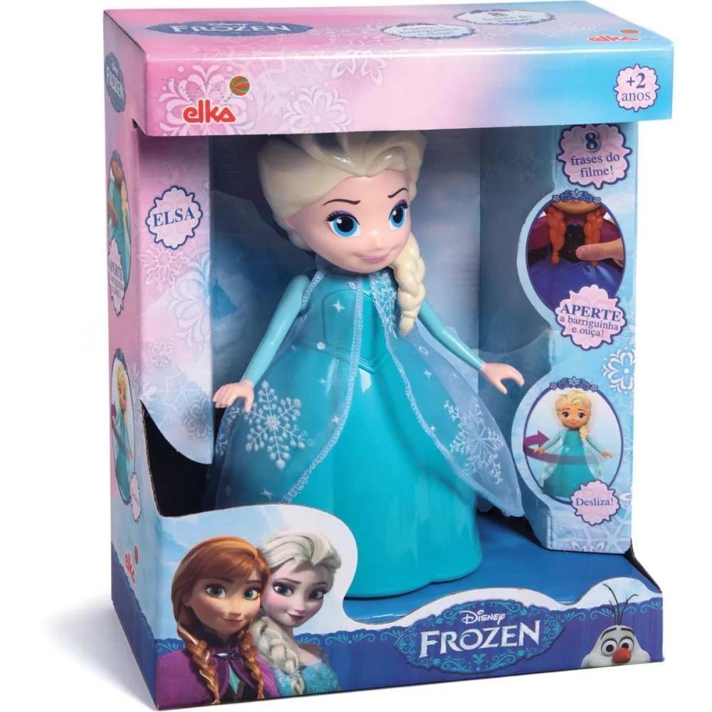 BONECA COM MECANISMO FROZEN ELSA 8 FRASES 24CM. ELKA (UNIDADE) - imagem 5
