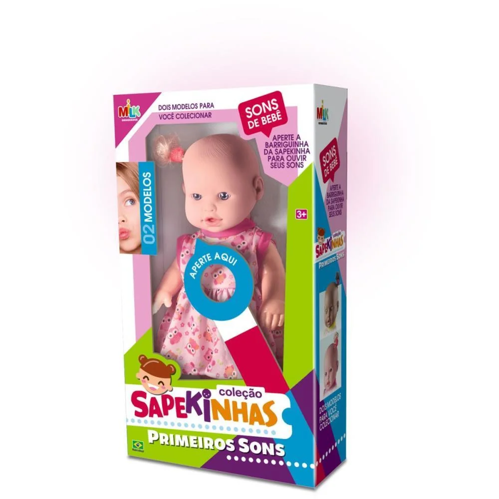 BONECA COM MECANISMO SAPEKINHA PRIMEIROS SONS MILK (UNIDADE) - imagem 4