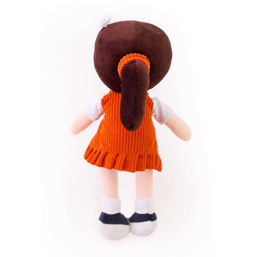 BONECA DE PELUCIA NANDA VESTIDO LARANJA 35CM ZIP (UNIDADE) - imagem 4