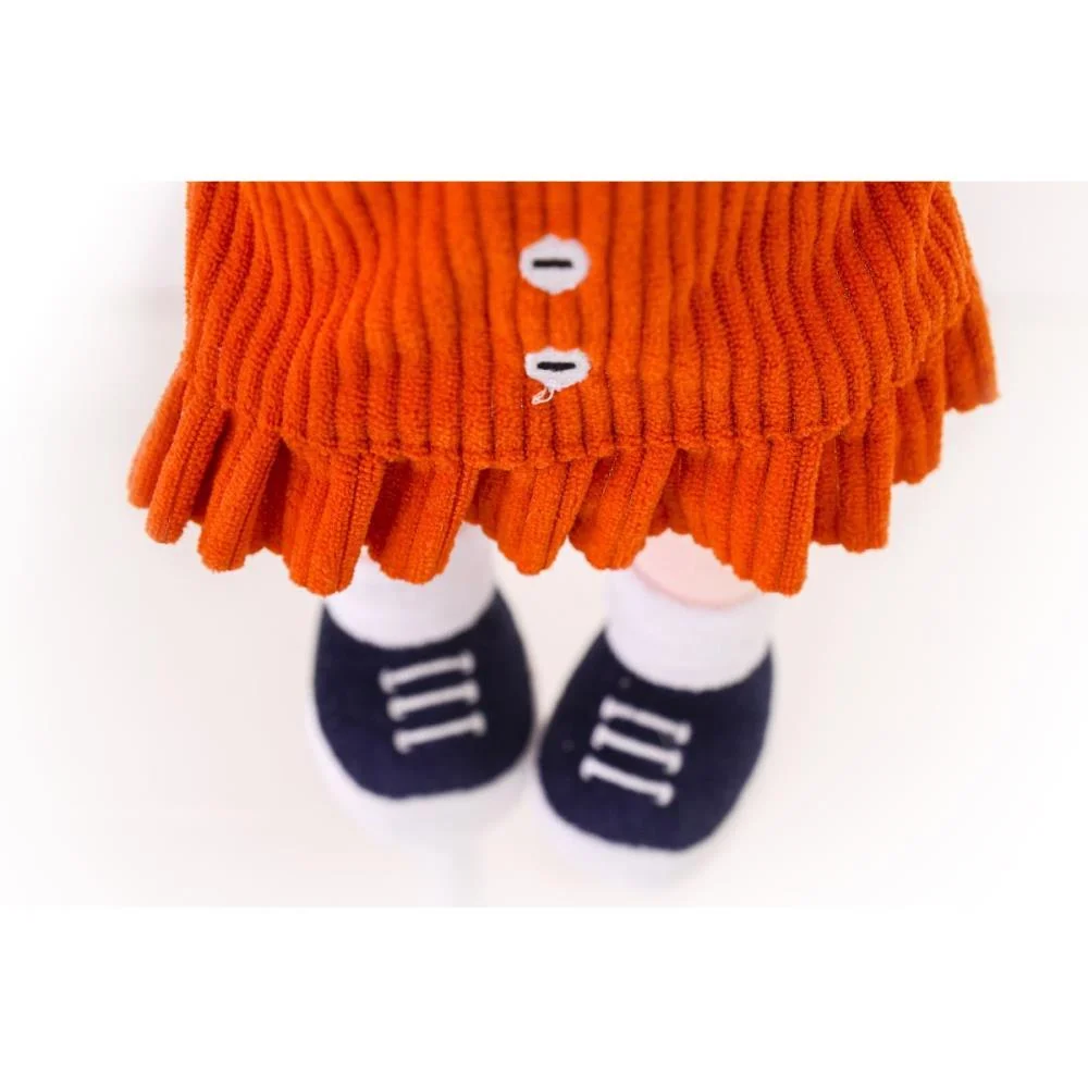 BONECA DE PELUCIA NANDA VESTIDO LARANJA 35CM ZIP (UNIDADE) - imagem 5