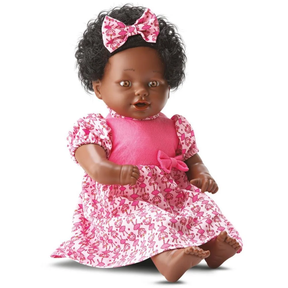 BONECA COM MECANISMO TALK BABY NEGRA FRASES 44CM BEE TOYS (UNIDADE) - imagem 4