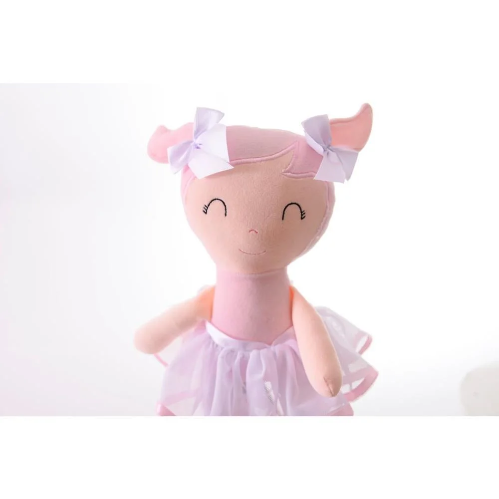 BONECA DE PELUCIA BIA CABELO ROSA 35CM ZIP (UNIDADE) - imagem 4