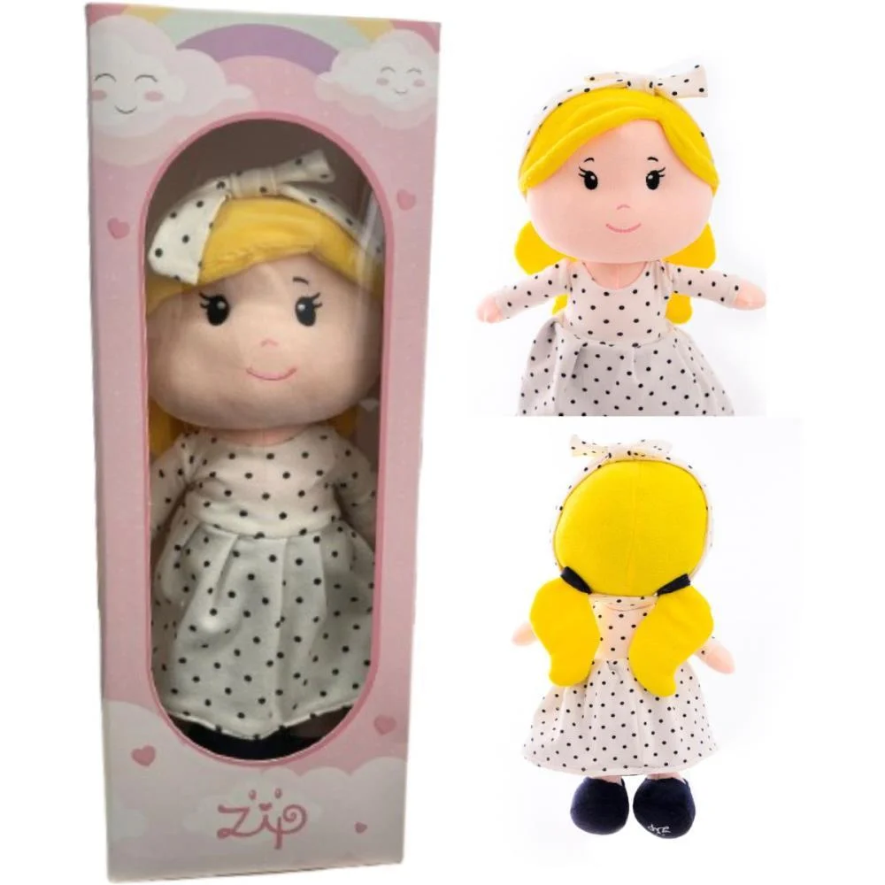 BONECA DE PELUCIA CLARA LOIRA 35CM ZIP (UNIDADE) - imagem 6