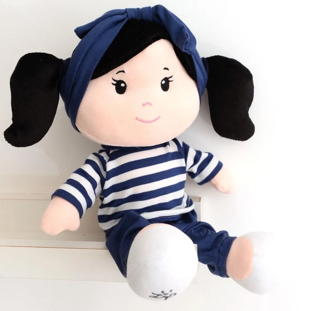 BONECA DE PELUCIA ANAJU CABELO PRETO 35CM ZIP (UNIDADE) - imagem 2