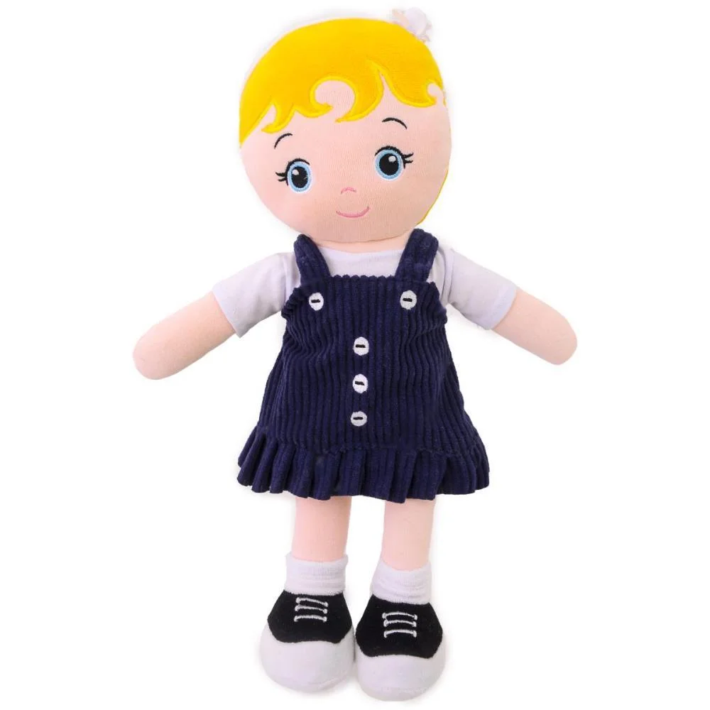 BONECA DE PELUCIA FLORA VESTIDO MARINHO 35CM ZIP (UNIDADE) - imagem 2