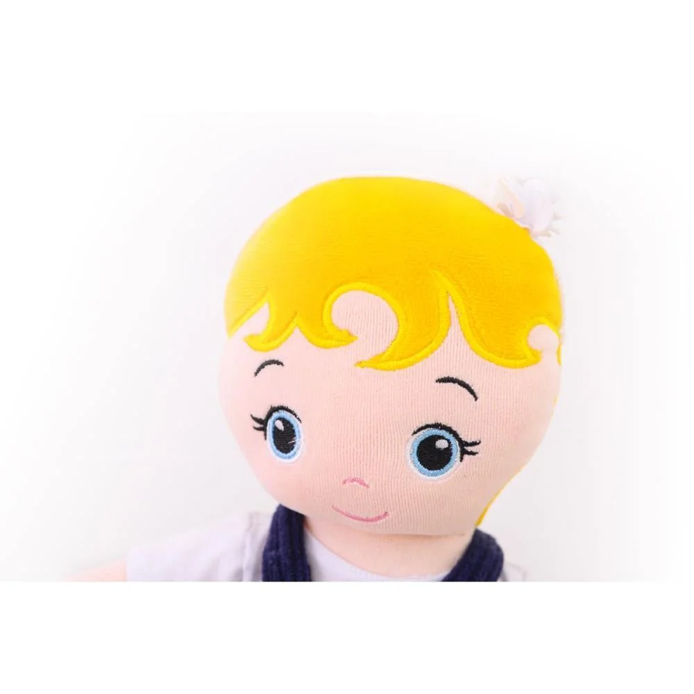 BONECA DE PELUCIA FLORA VESTIDO MARINHO 35CM ZIP (UNIDADE) - imagem 4