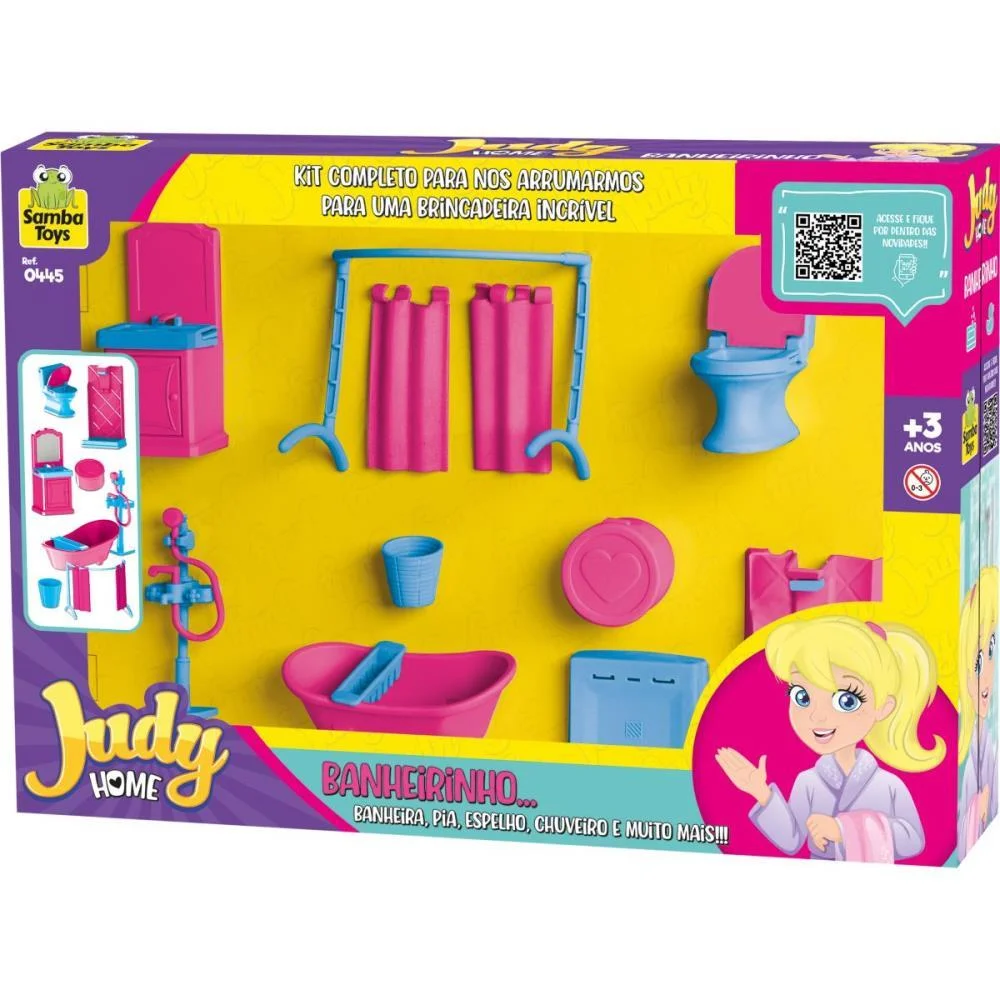 CASINHA DE BONECA COLECAO JUDY HOME BANHEIRO SAMBA TOYS (UNIDADE) - imagem 3