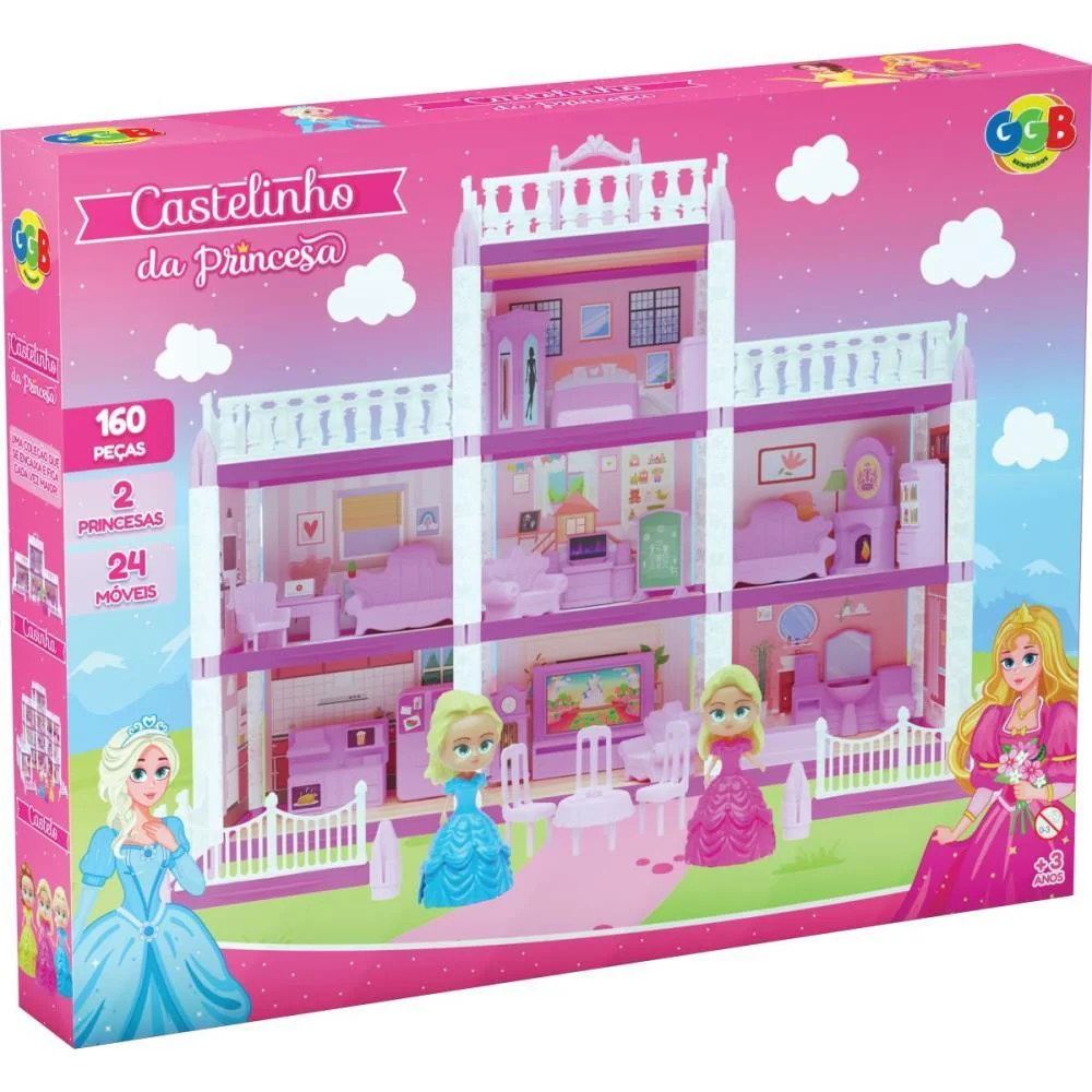 CASINHA DE BONECA CASTELINHO DA PRINCESA 160PCS GGB PLAST (UNIDADE) - imagem 4