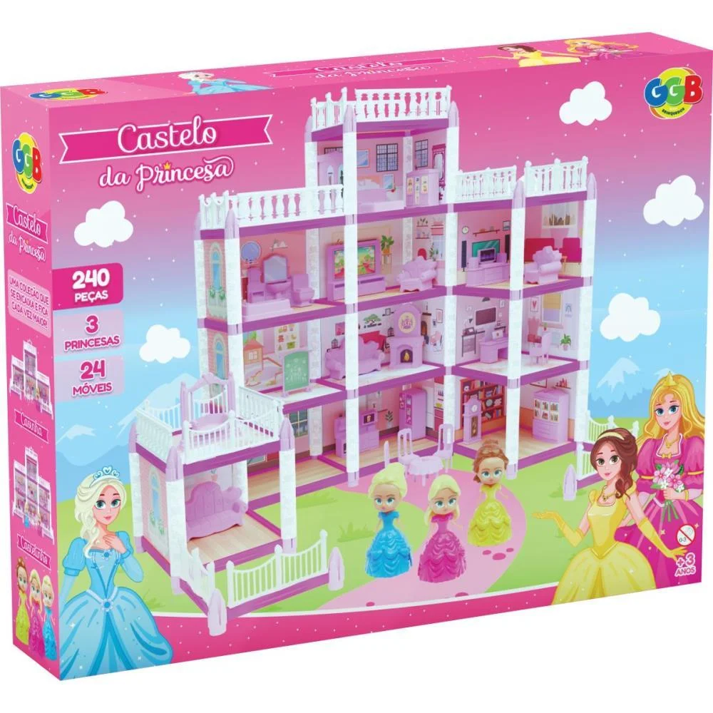 CASINHA DE BONECA CASTELO DA PRINCESA 240PCS GGB PLAST (UNIDADE) - imagem 4
