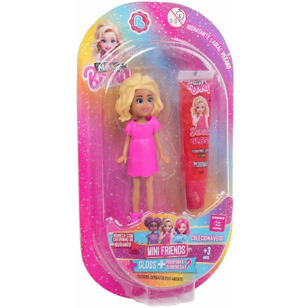 MAQUIAGEM E BELEZA INFANTIL MAKE BRINQ BONECA + GLOSS (S) POLIBRINQ (UNIDADE) - imagem 2