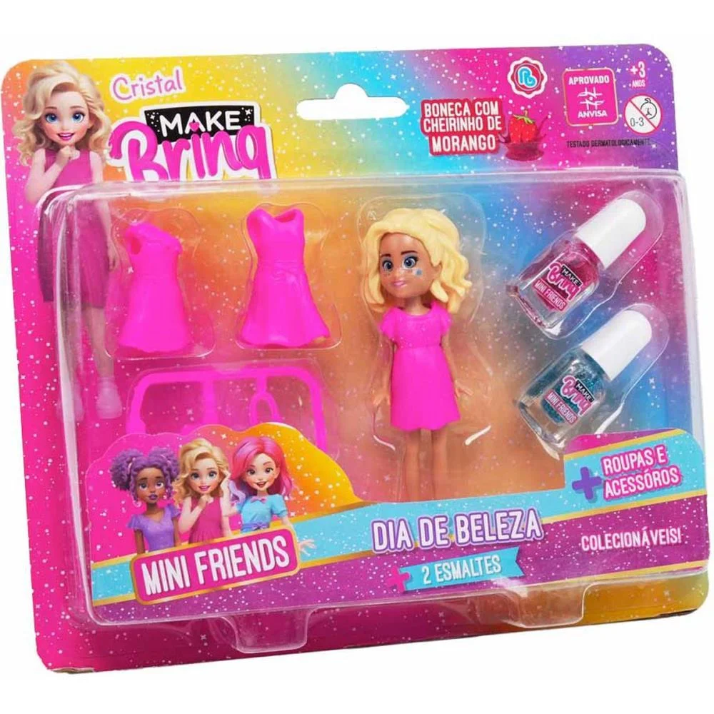 MAQUIAGEM E BELEZA INFANTIL MAKE BRINQ BONECA+ESMATE 8PC(S POLIBRINQ (KIT) - imagem 4