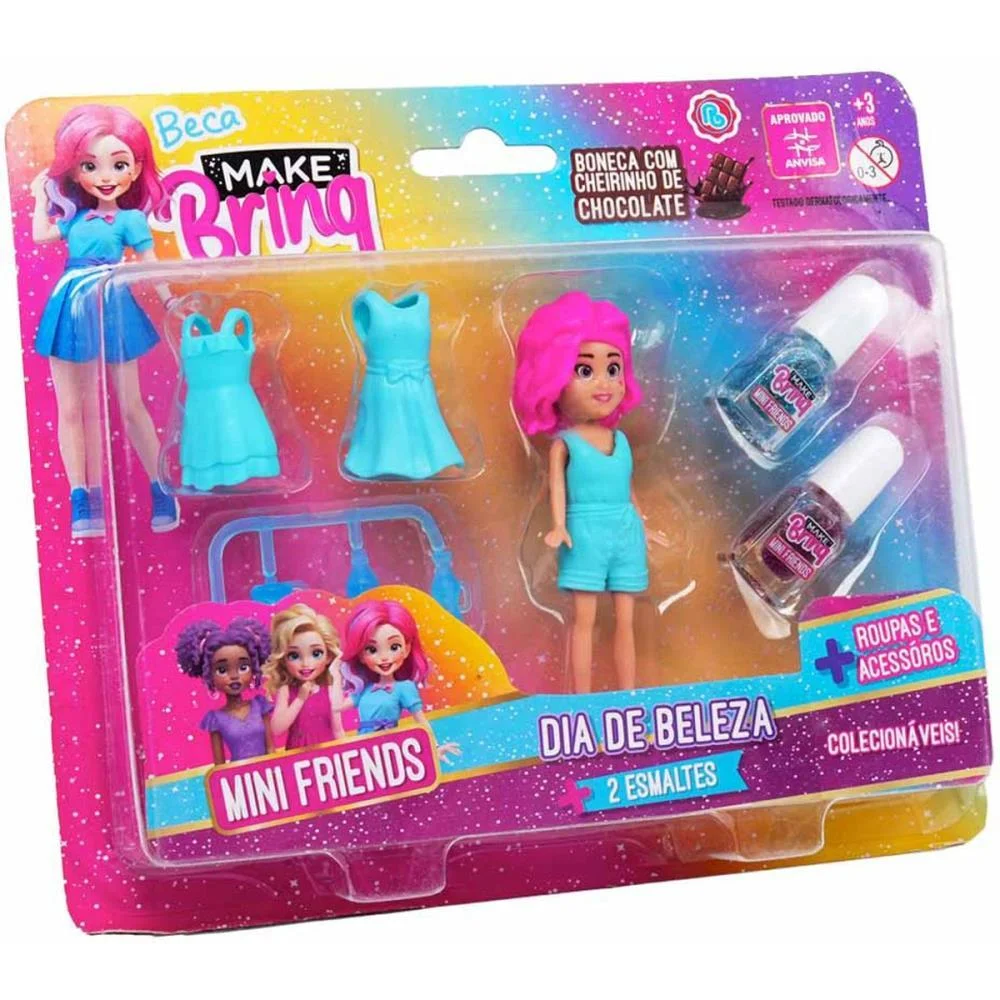MAQUIAGEM E BELEZA INFANTIL MAKE BRINQ BONECA+ESMATE 8PC(S POLIBRINQ (KIT) - imagem 7