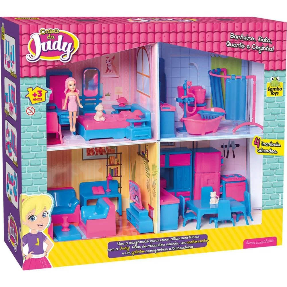 CASINHA DE BONECA CASA DA JUDY C/BONECA SAMBA TOYS (UNIDADE) - imagem 4