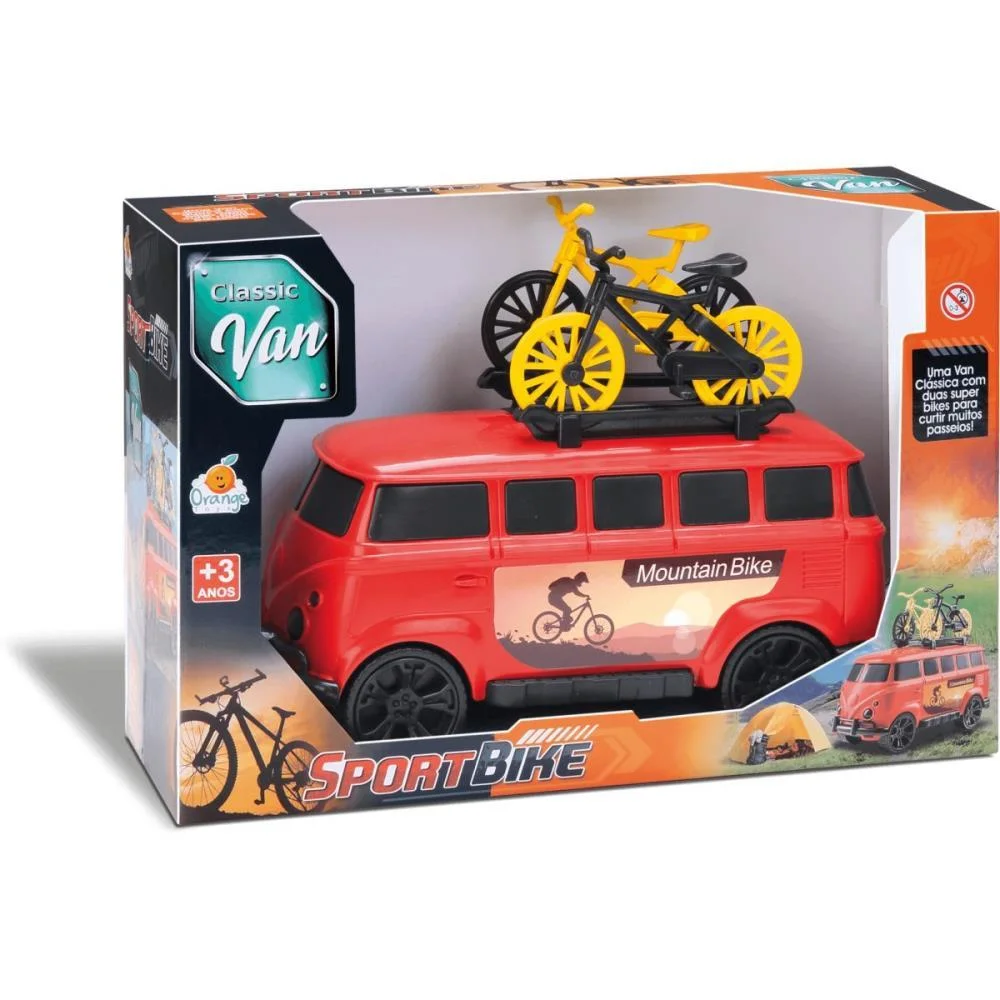 CARRINHO CLASSIC VAN SPORT BIKE (S) ORANGE TOYS (UNIDADE) - imagem 4
