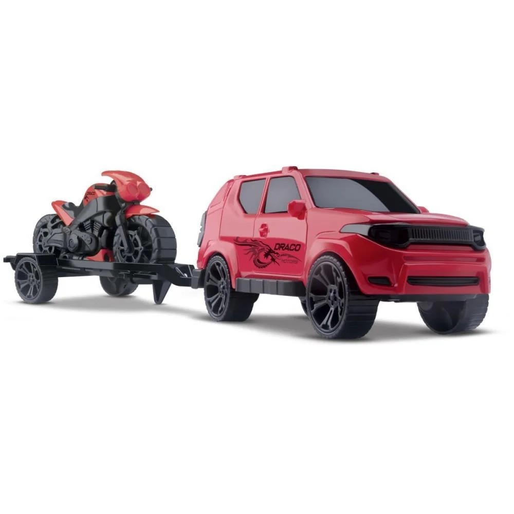CARRINHO JEEP DRACO C/ MOTO CORES SORT. ORANGE TOYS (UNIDADE) - imagem 4