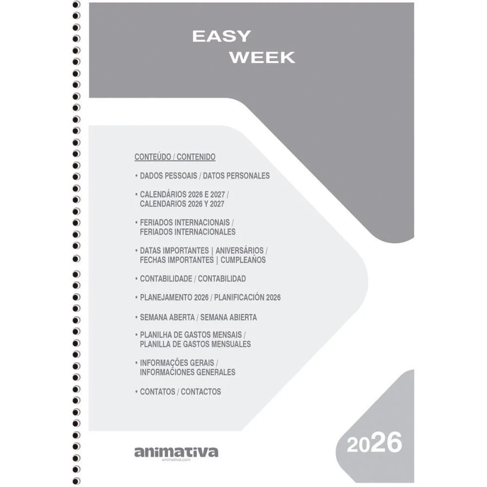 AGENDA 2026 EASY WEEK 64F.205X280MM ANIMATIVA (PCT.C/02) - imagem 4