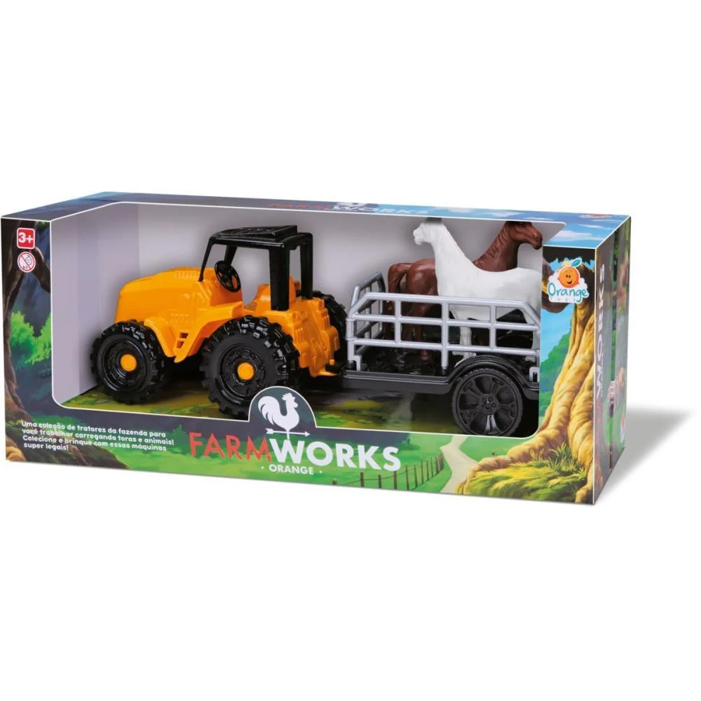 TRATOR FARM WORK BOIADEIRO 34CM. SORT ORANGE TOYS (UNIDADE) - imagem 3