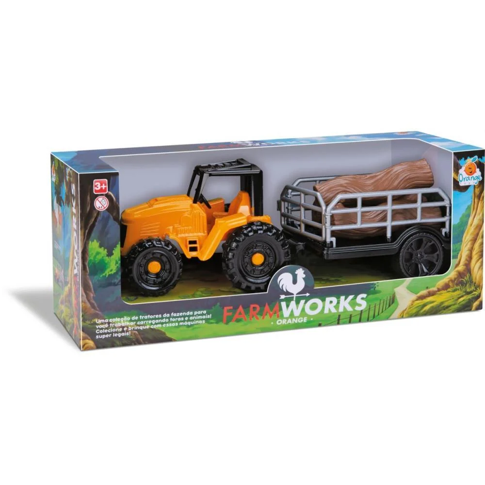 TRATOR FARM WORK TORA 34CM. SORTIDOS ORANGE TOYS (UNIDADE) - imagem 3