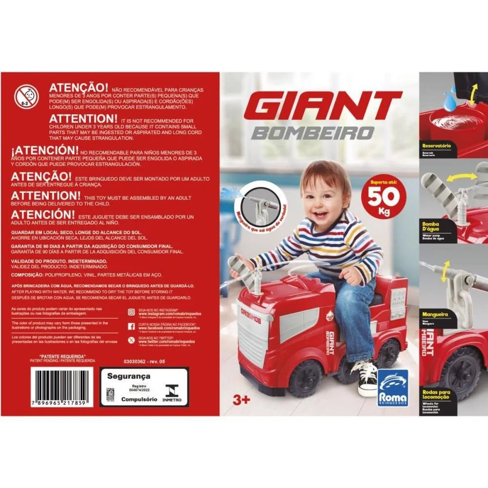 CAMINHAO GIANTE BOMBEIRO P/50K ROMA (UNIDADE) - imagem 6