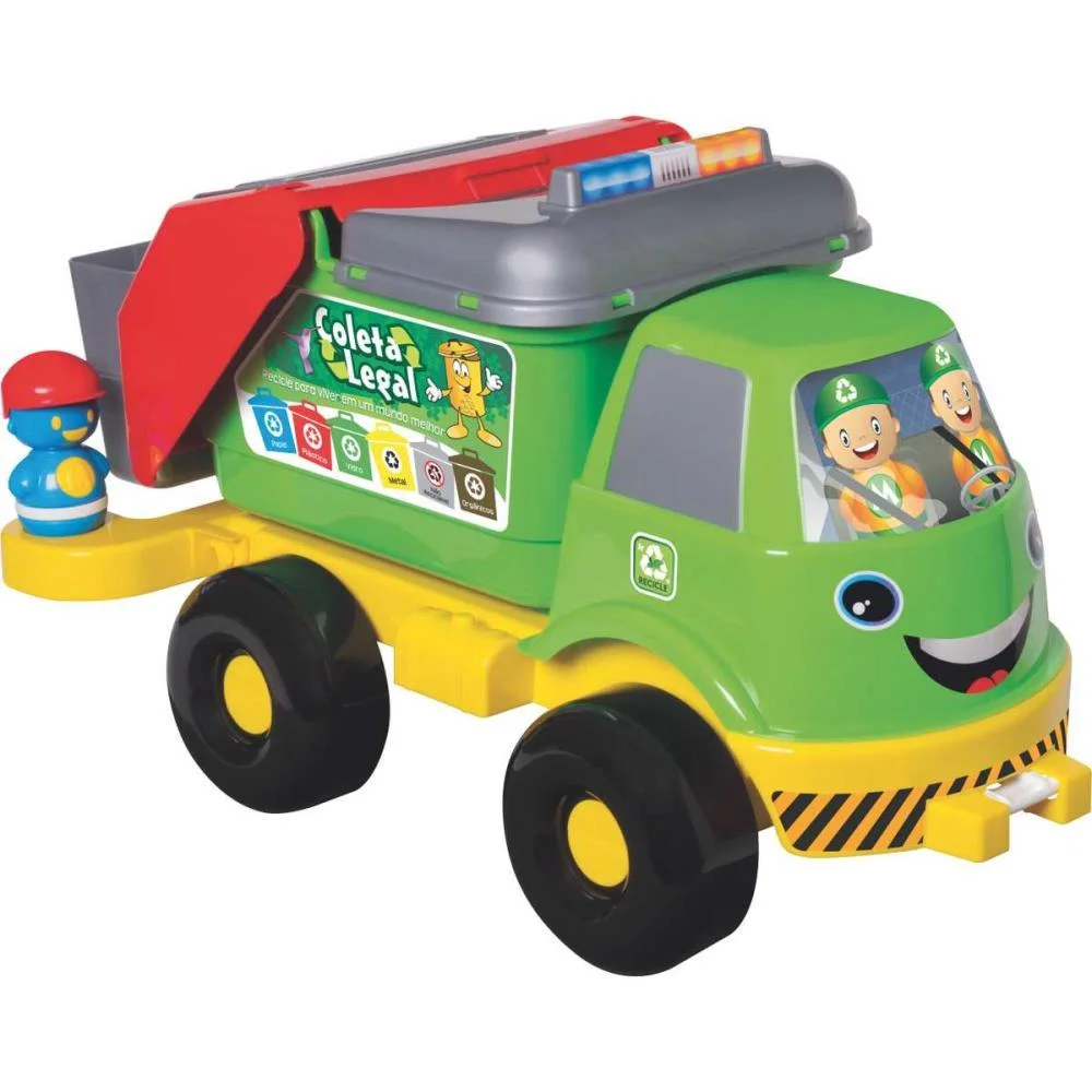CAMINHAO COLETA SELETIVA GRANDE C/SOM MERCO TOYS (UNIDADE) - imagem 3