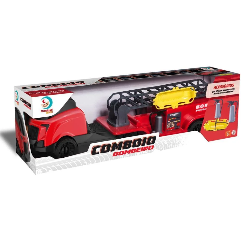 CAMINHAO COMBOIO BOMBEIRO CARDOSO TOYS (UNIDADE) - imagem 6