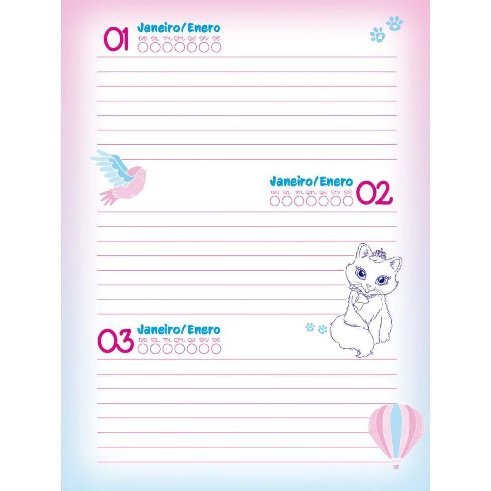 AGENDA PERMANENTE SISSI BABY 64F.120X160MM ANIMATIVA (PCT.C/10) - imagem 4