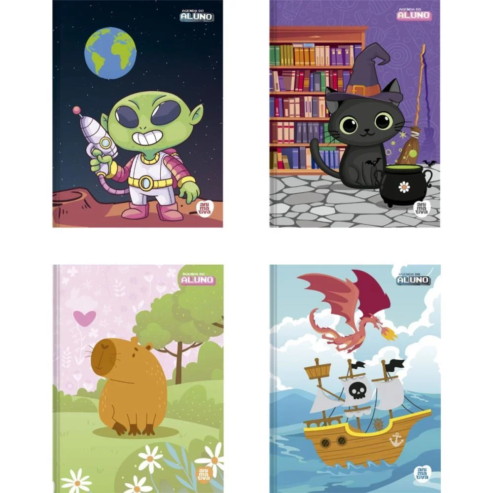 AGENDA PERMANENTE ALUNO 64F.120X160MM ANIMATIVA (PCT.C/10) - imagem 5